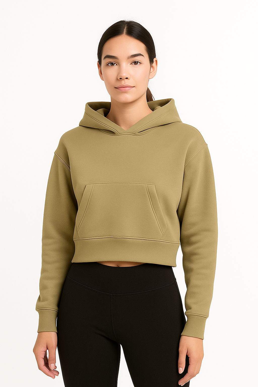 FILA Women’s Cropped Hoodie Khaki